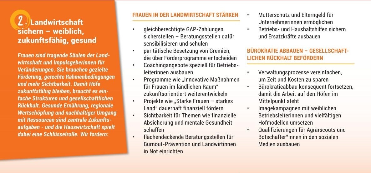 Politische Forderungen fr Frauen im Lndlichen Raum